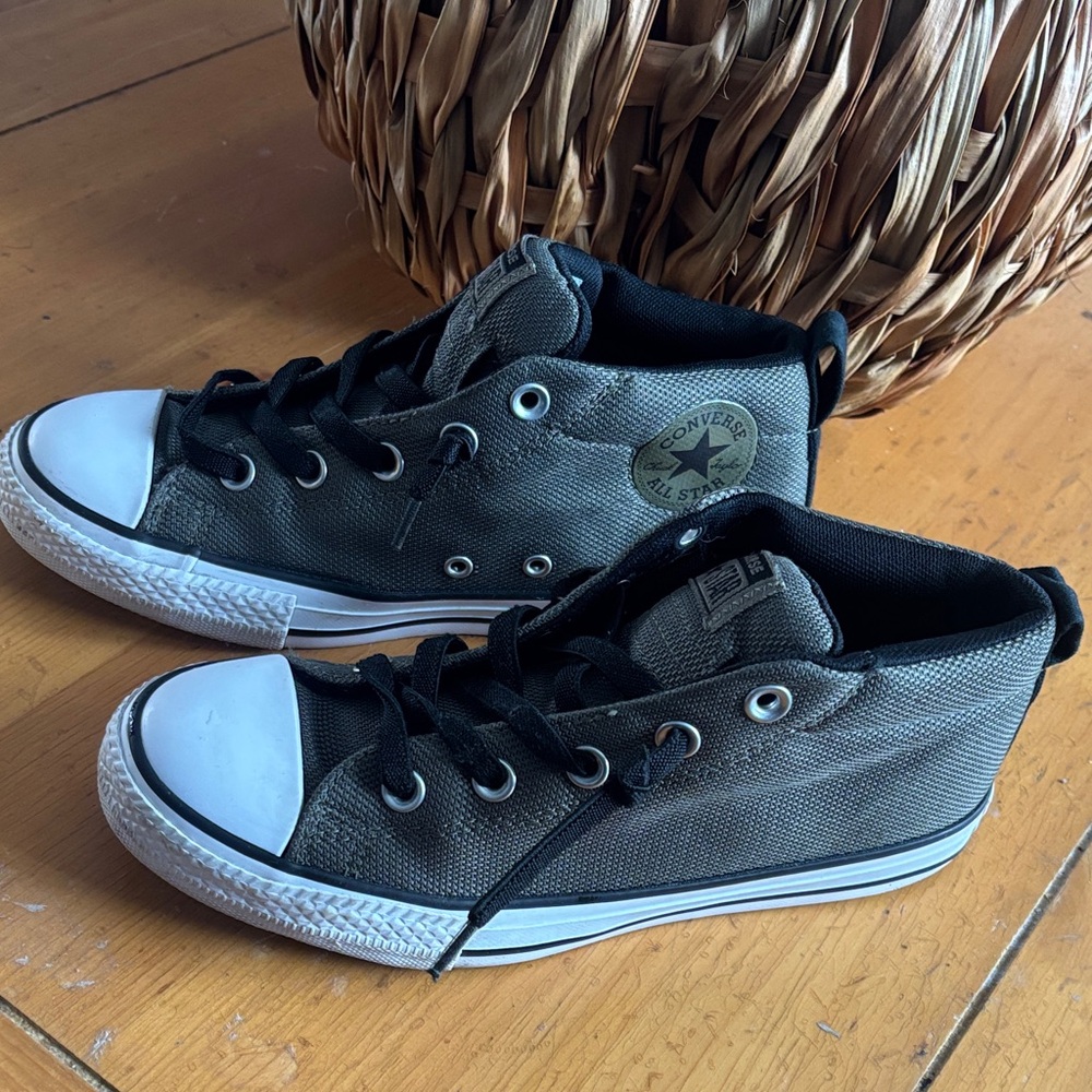 Converse Kids' Black and Gray High-Top Sneakers